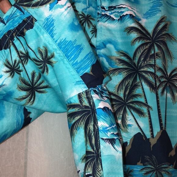 George L Tropical Teal Navy Swim Trunks - Picture 9 of 12